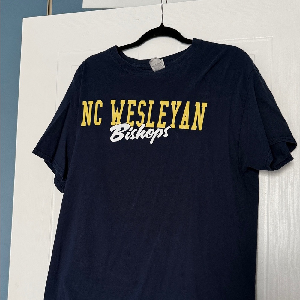 Gildan Navy T‑Shirt with Yellow and White Chest Print